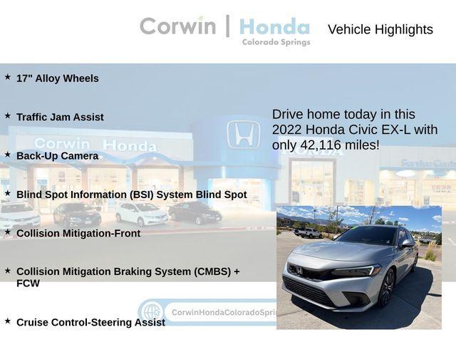used 2022 Honda Civic car, priced at $21,000