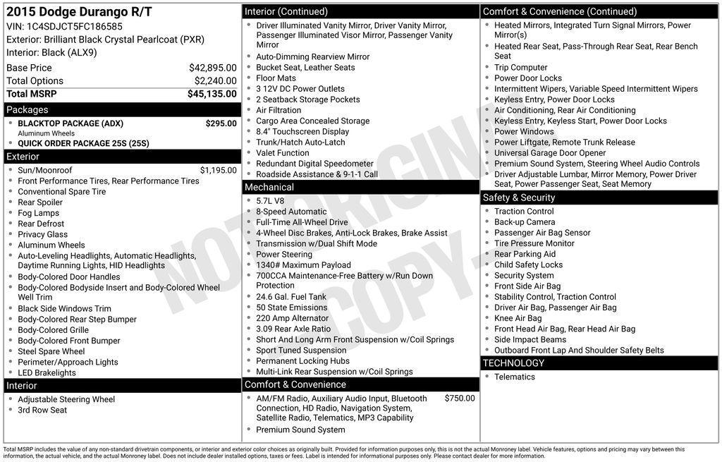 used 2015 Dodge Durango car, priced at $19,373