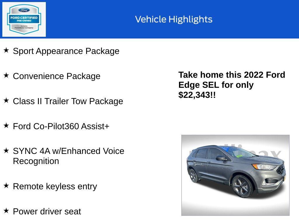 used 2022 Ford Edge car, priced at $22,343