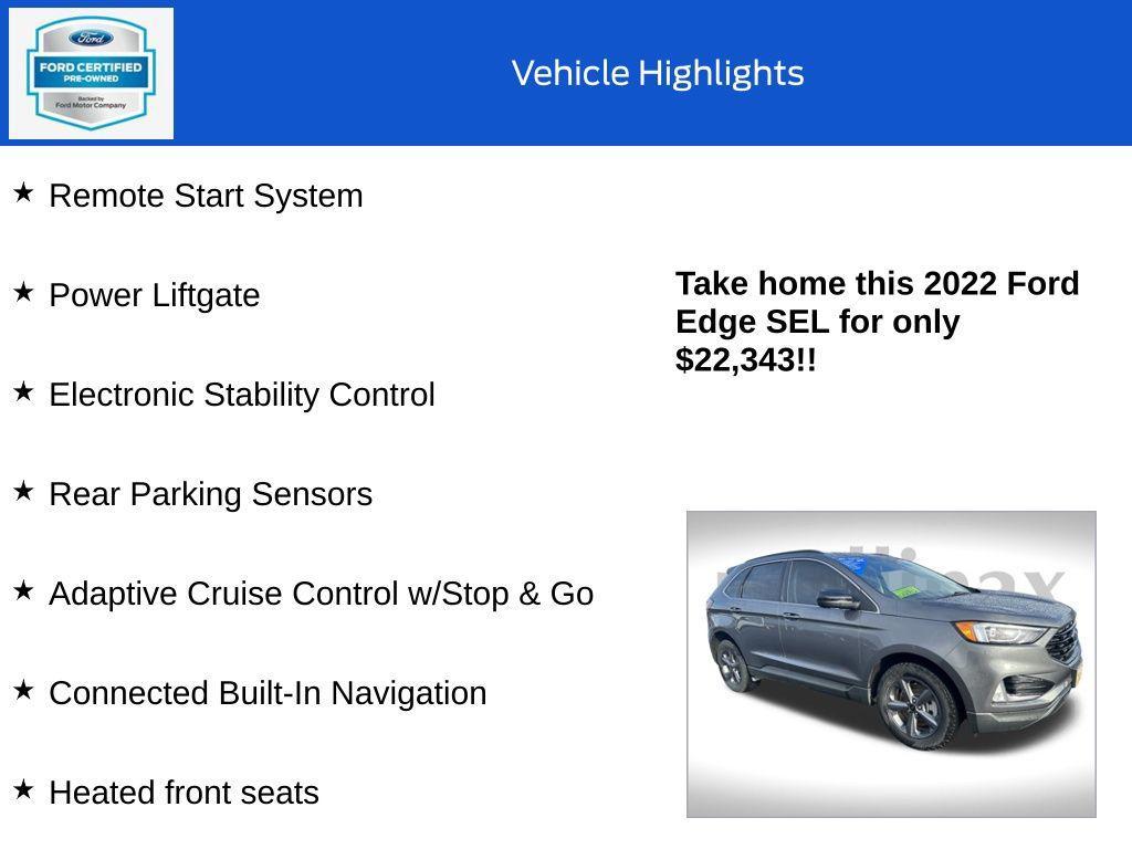 used 2022 Ford Edge car, priced at $22,343