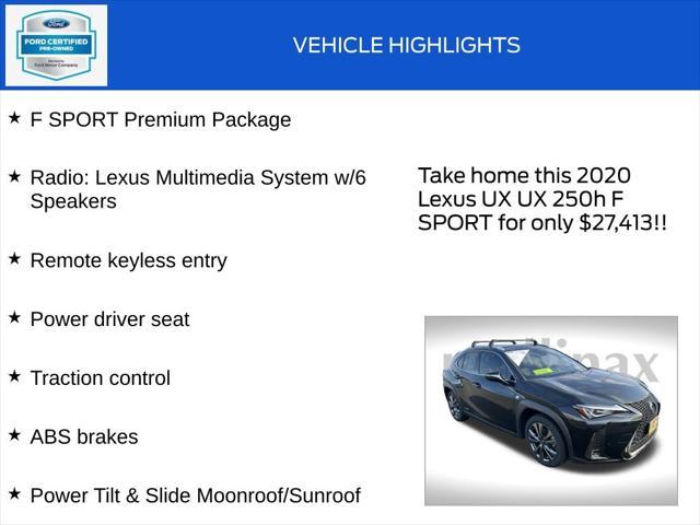 used 2020 Lexus UX 250h car, priced at $27,413