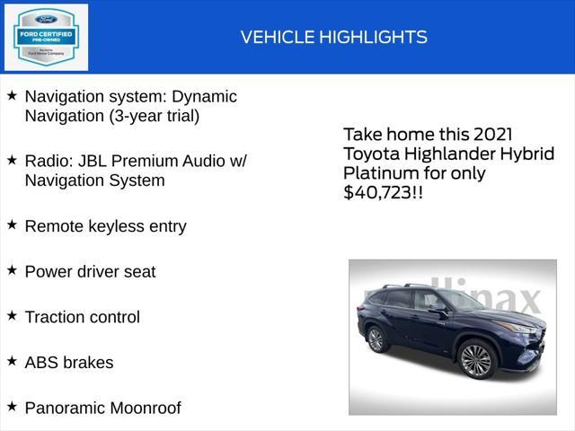 used 2021 Toyota Highlander Hybrid car, priced at $40,723