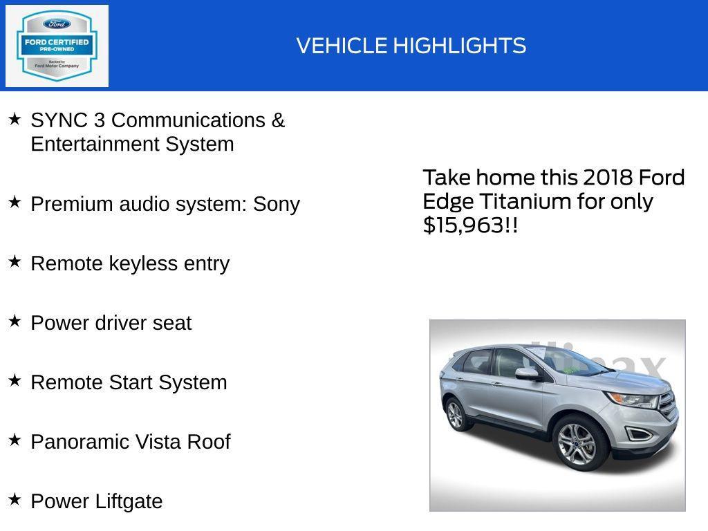 used 2018 Ford Edge car, priced at $15,963