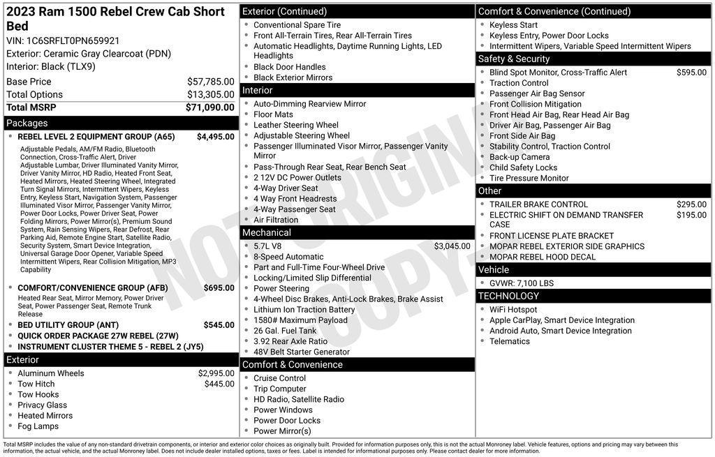 used 2023 Ram 1500 car, priced at $50,723