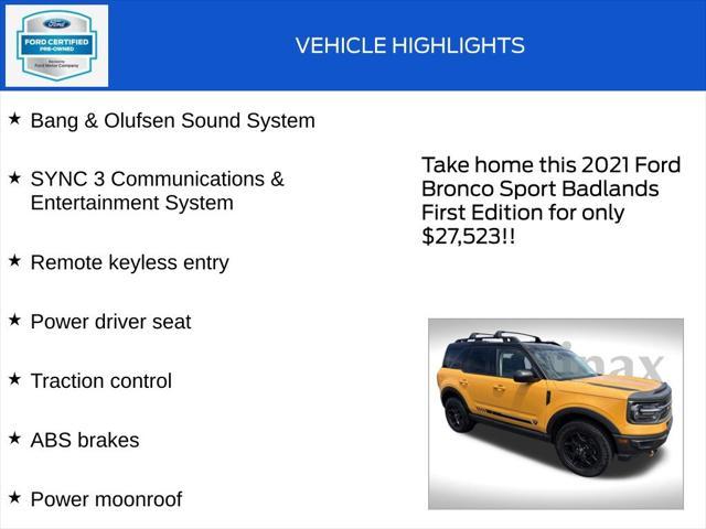 used 2021 Ford Bronco Sport car, priced at $27,523