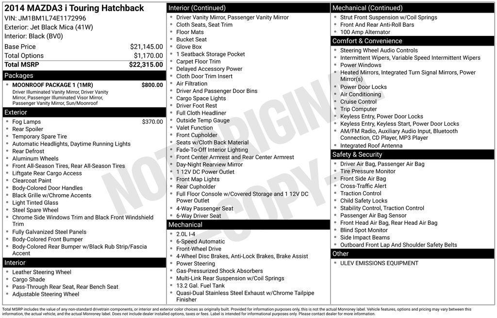 used 2014 Mazda Mazda3 car, priced at $11,583