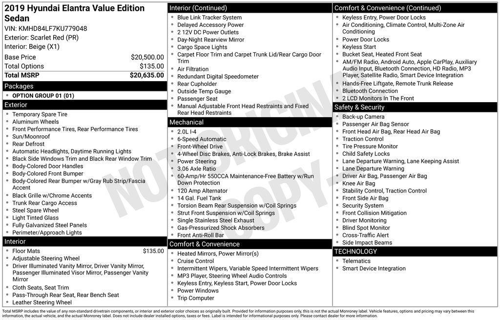 used 2019 Hyundai Elantra car, priced at $10,723