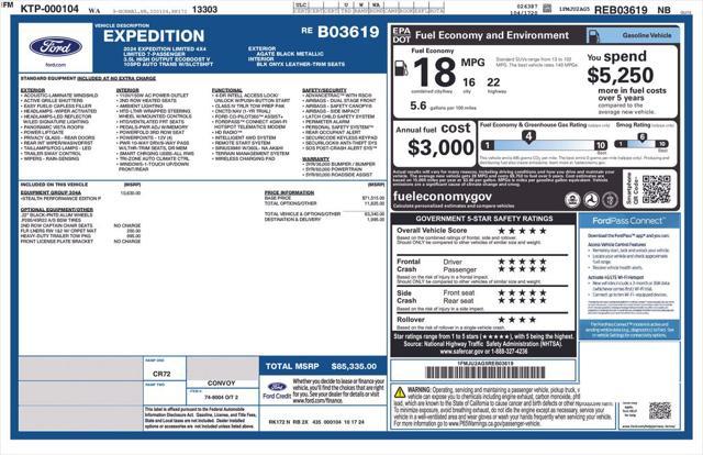 new 2024 Ford Expedition car, priced at $72,683