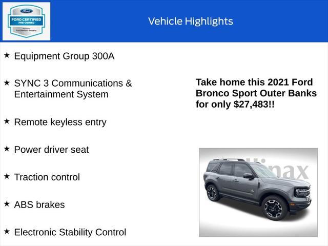 used 2021 Ford Bronco Sport car, priced at $27,483