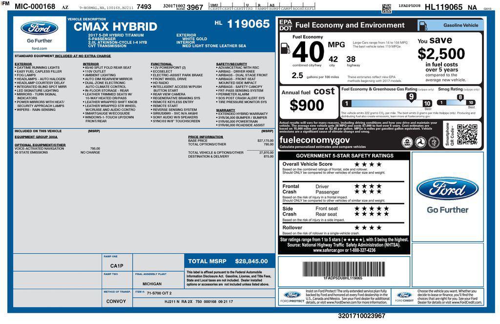 used 2017 Ford C-Max Hybrid car, priced at $14,663