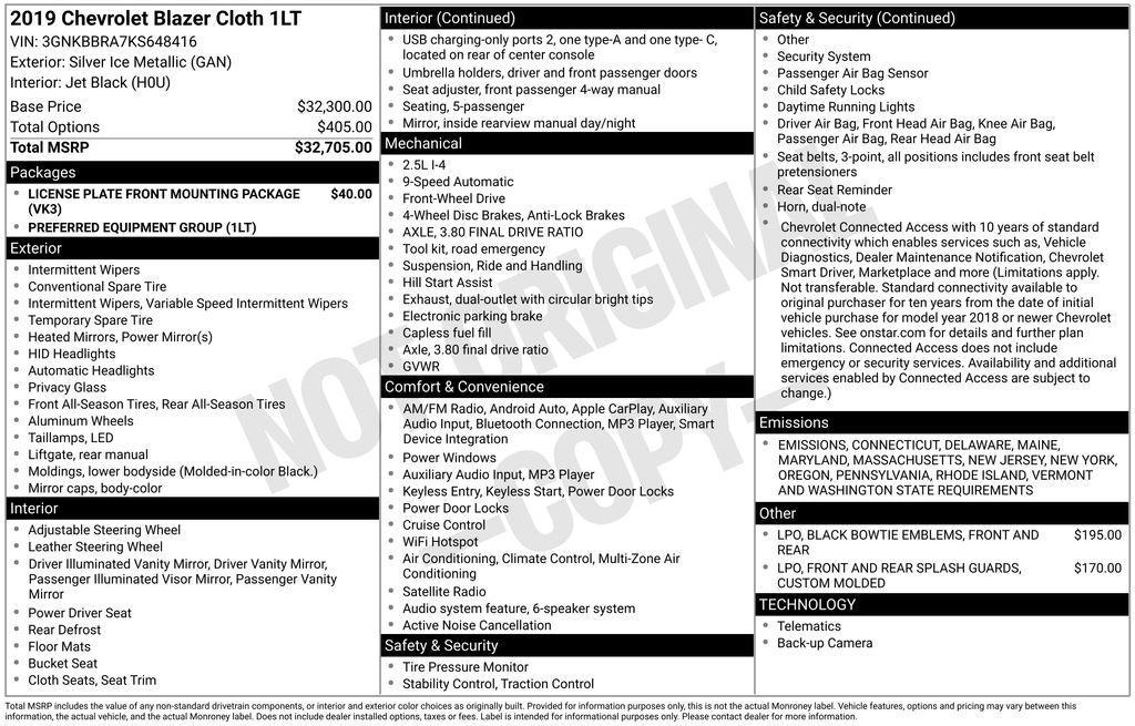 used 2019 Chevrolet Blazer car, priced at $20,983