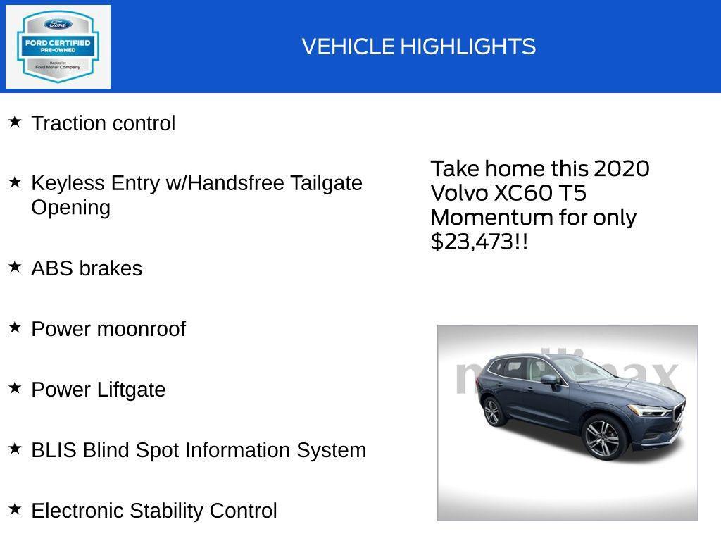used 2020 Volvo XC60 car, priced at $23,473