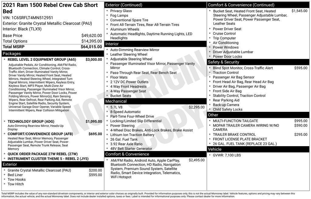 used 2021 Ram 1500 car, priced at $42,273