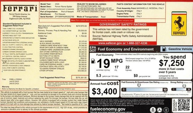 used 2024 Ferrari Roma Spider car, priced at $349,900