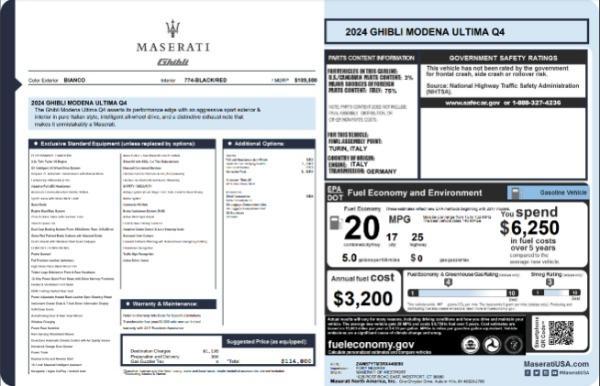 new 2024 Maserati Ghibli car, priced at $114,800