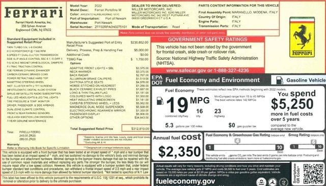 used 2022 Ferrari Portofino car, priced at $254,900