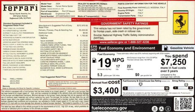 used 2024 Ferrari Roma car, priced at $319,900