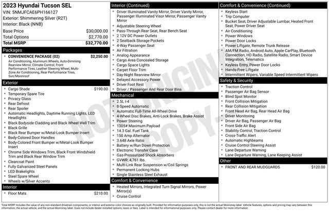 used 2023 Hyundai Tucson car, priced at $26,400