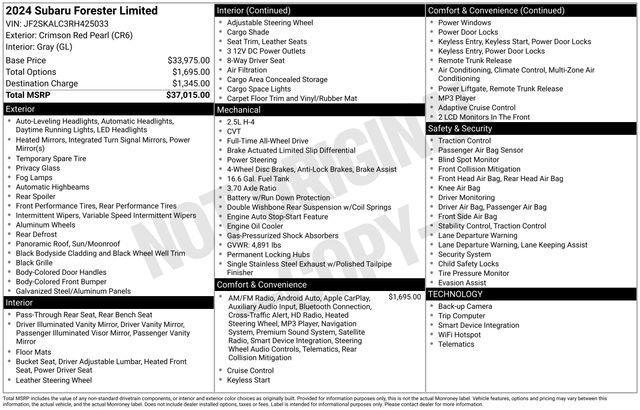 used 2024 Subaru Forester car, priced at $28,778