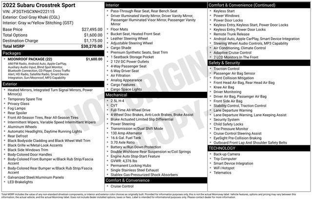 used 2022 Subaru Crosstrek car, priced at $24,990