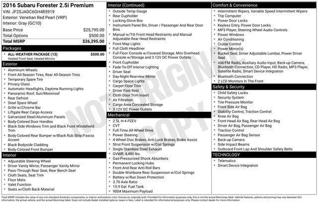 used 2016 Subaru Forester car, priced at $16,787