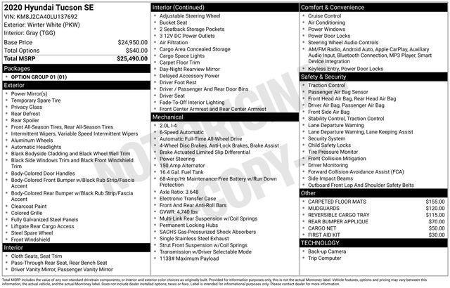 used 2020 Hyundai Tucson car, priced at $16,878