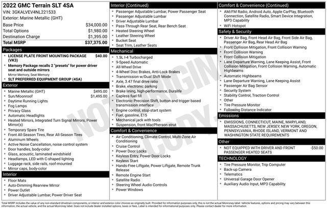 used 2022 GMC Terrain car, priced at $23,200