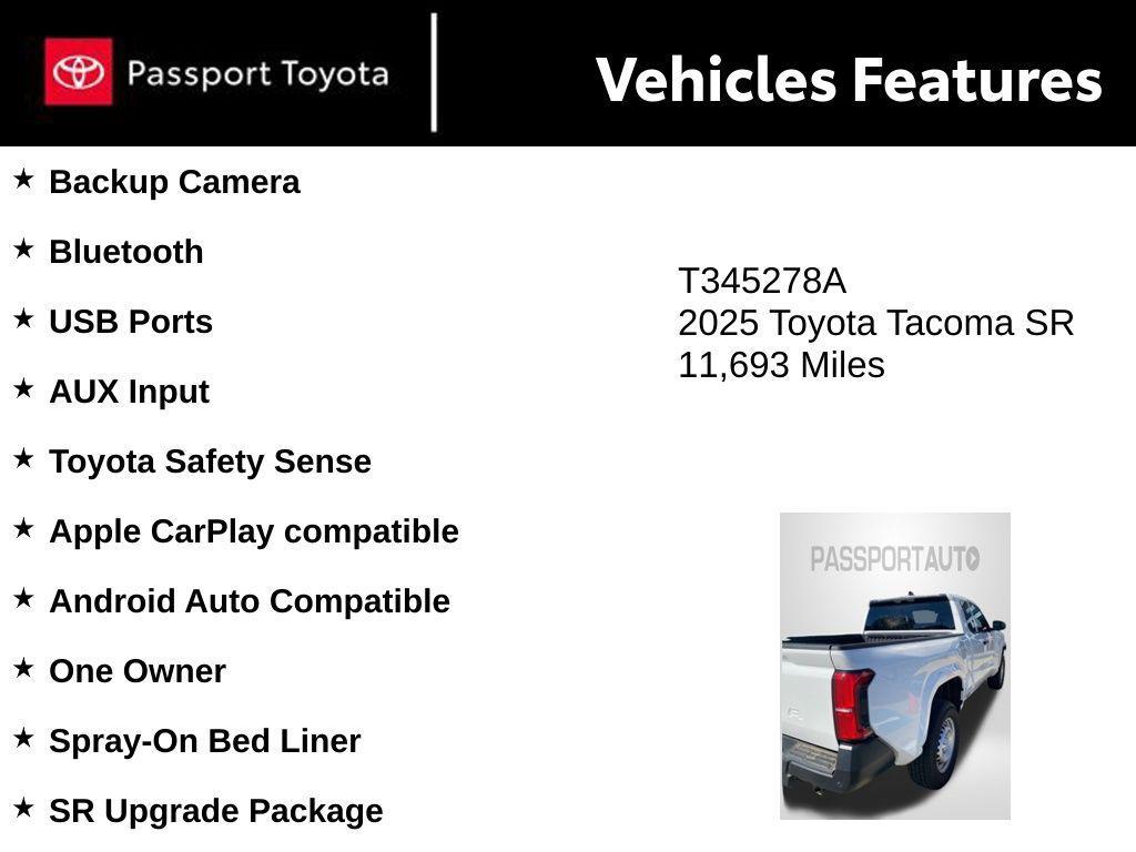 used 2025 Toyota Tacoma car, priced at $28,747