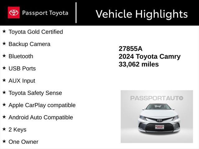 used 2024 Toyota Camry car, priced at $25,798