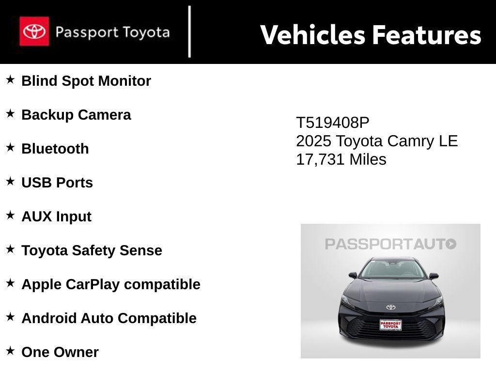 used 2025 Toyota Camry car, priced at $25,000