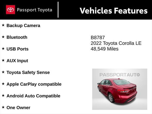 used 2022 Toyota Corolla car, priced at $20,000