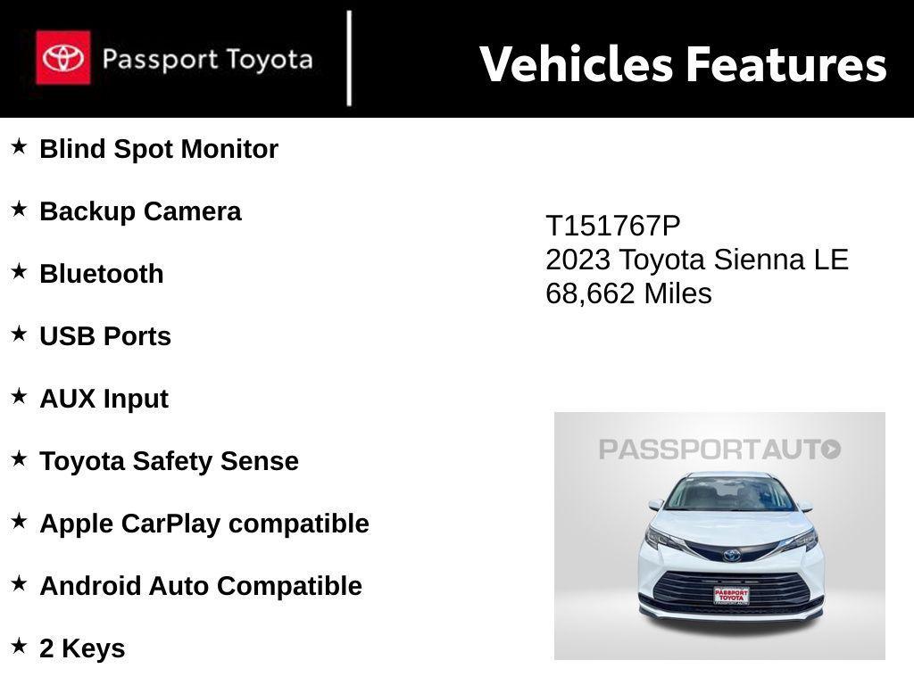 used 2023 Toyota Sienna car, priced at $31,900