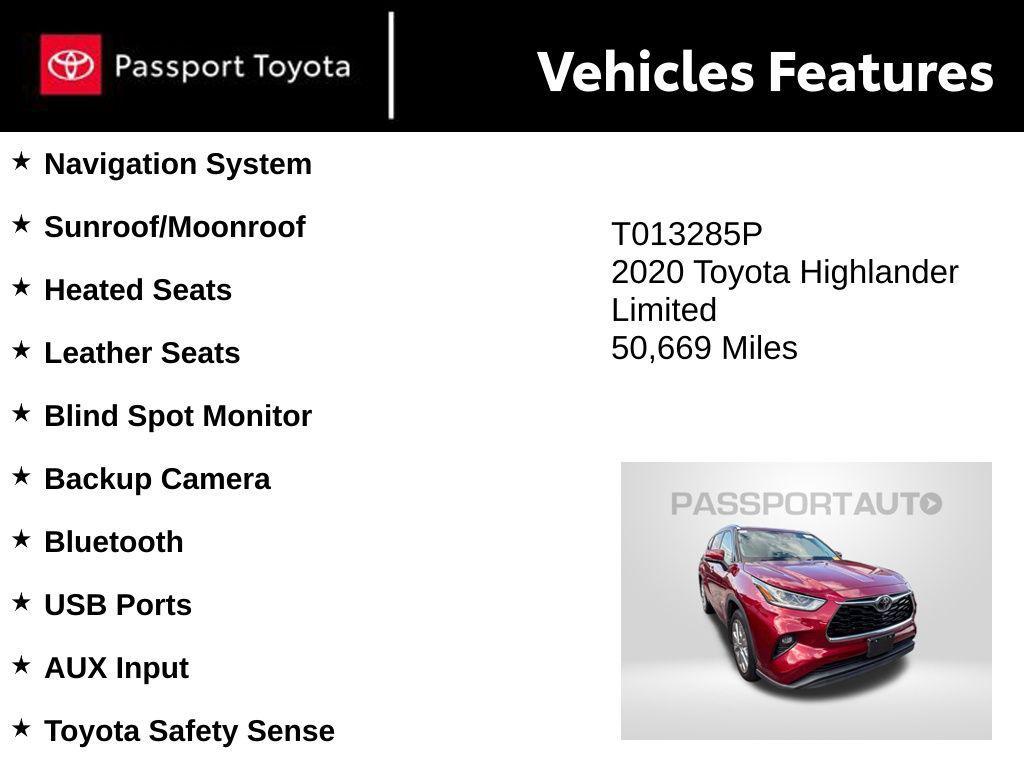 used 2020 Toyota Highlander car, priced at $34,839