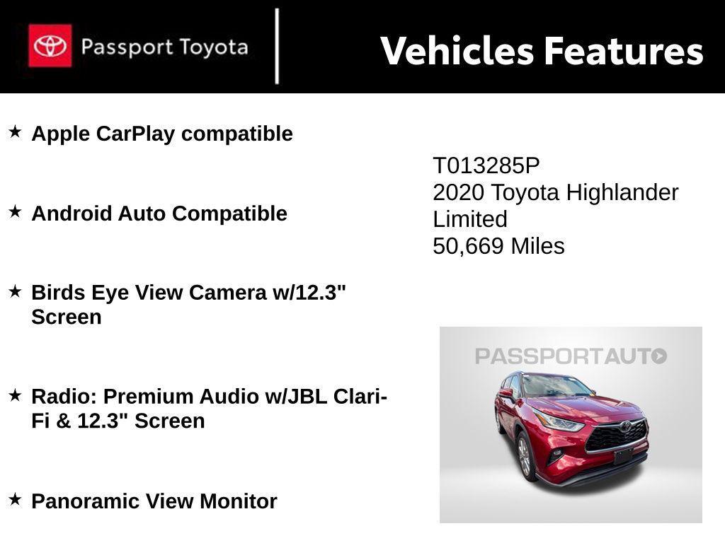 used 2020 Toyota Highlander car, priced at $34,839