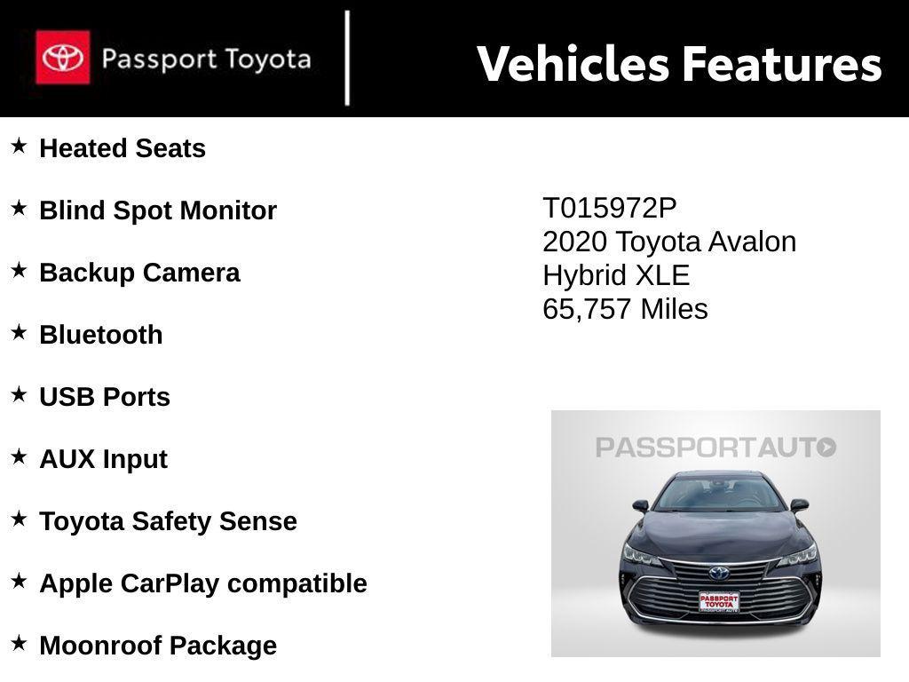 used 2020 Toyota Avalon Hybrid car, priced at $26,990
