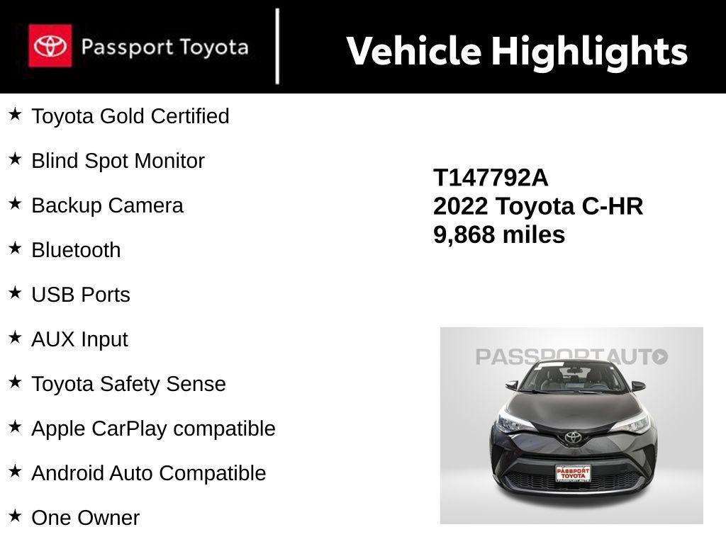 used 2022 Toyota C-HR car, priced at $25,159