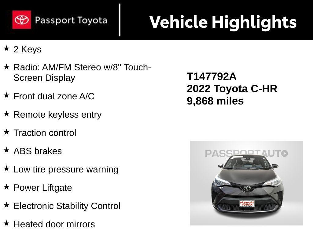 used 2022 Toyota C-HR car, priced at $25,159