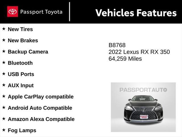 used 2022 Lexus RX 350 car, priced at $37,237