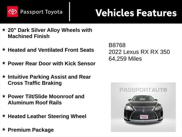 used 2022 Lexus RX 350 car, priced at $37,237