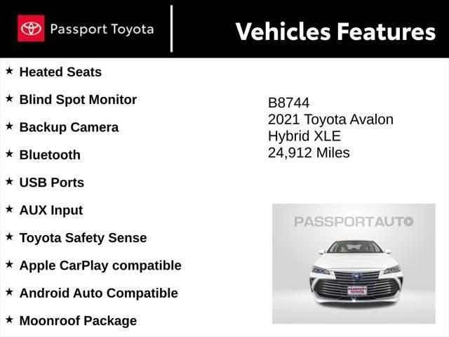 used 2021 Toyota Avalon Hybrid car, priced at $30,500