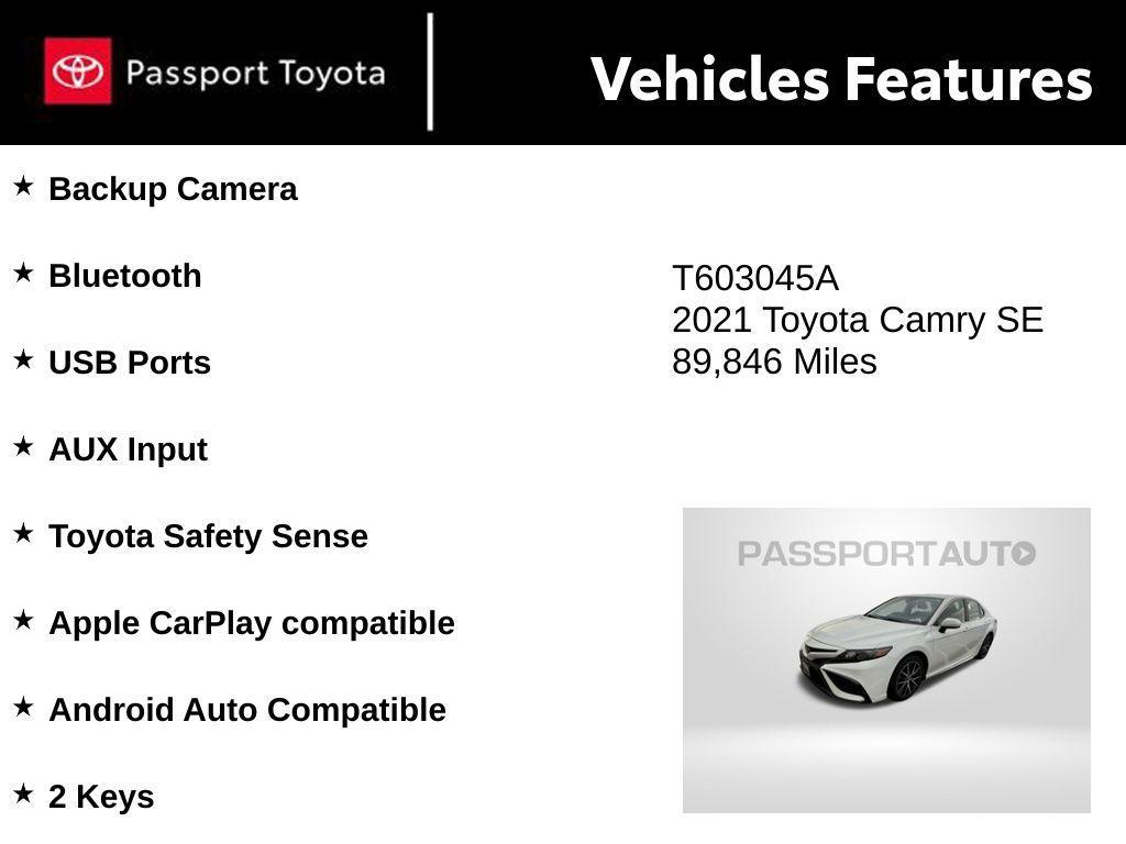 used 2021 Toyota Camry car, priced at $18,479