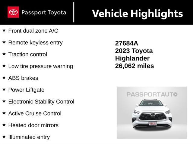 used 2023 Toyota Highlander car, priced at $33,827