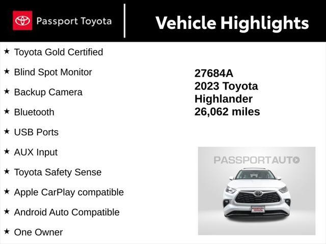 used 2023 Toyota Highlander car, priced at $33,827