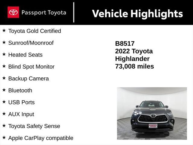 used 2022 Toyota Highlander car, priced at $31,703