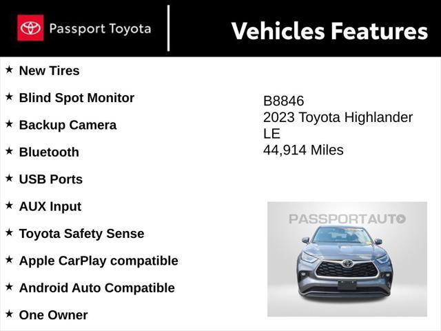 used 2023 Toyota Highlander car, priced at $34,476