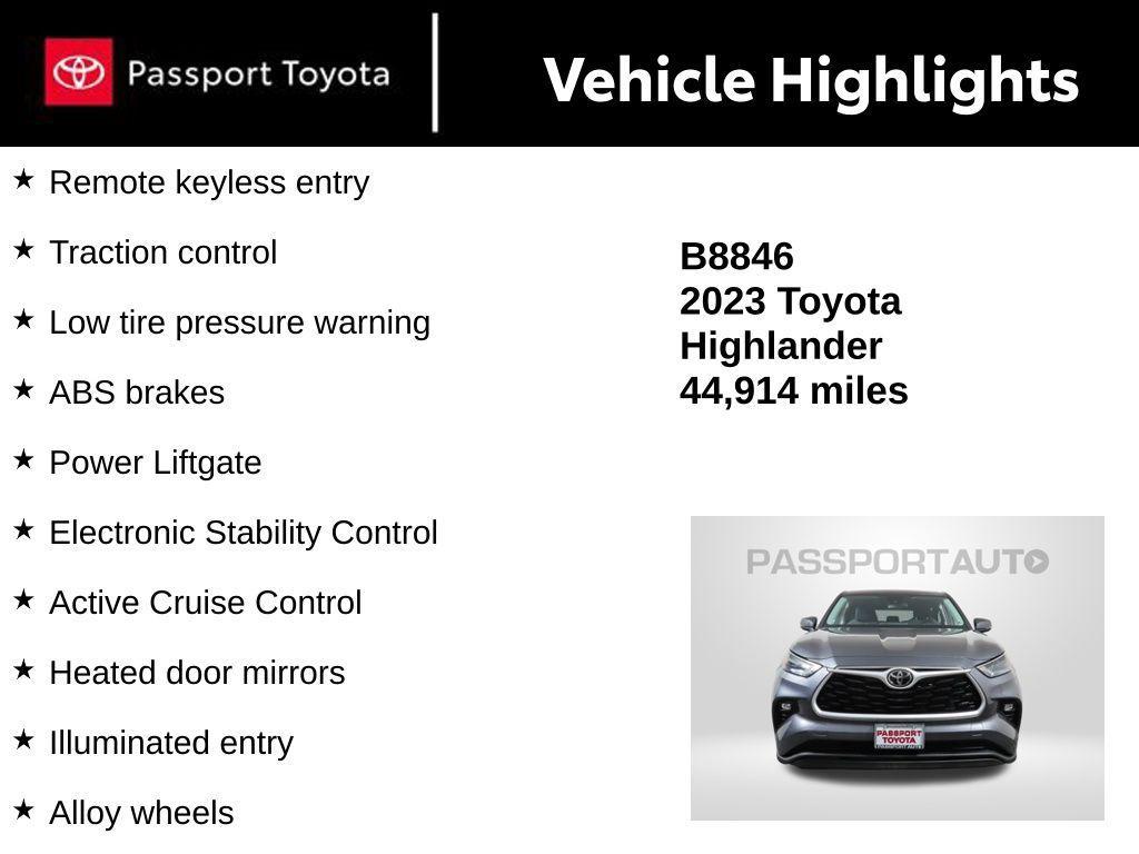 used 2023 Toyota Highlander car, priced at $32,668