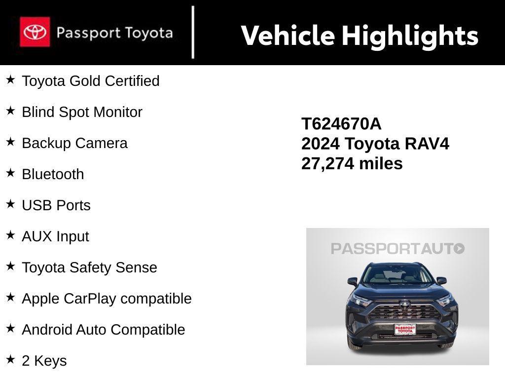 used 2024 Toyota RAV4 car, priced at $29,442