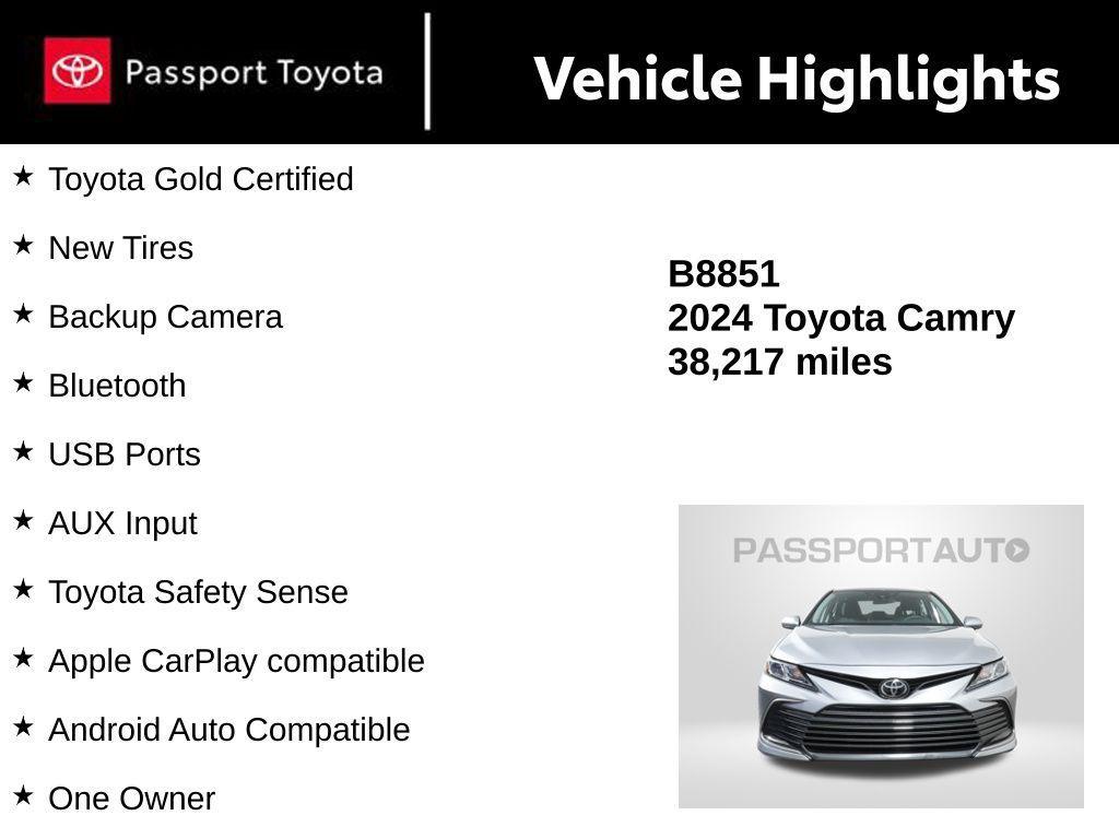 used 2024 Toyota Camry car, priced at $23,856