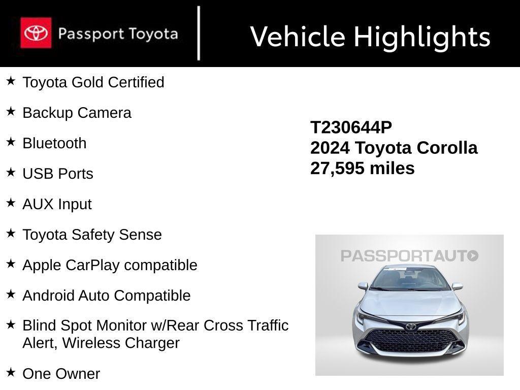 used 2024 Toyota Corolla car, priced at $22,400