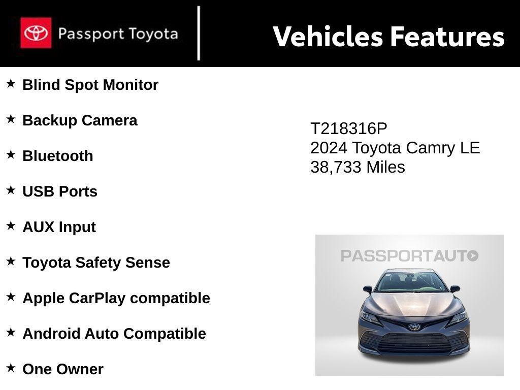 used 2024 Toyota Camry car, priced at $22,395